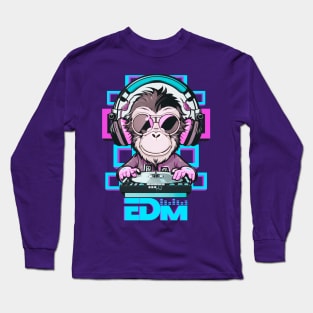 EDM Monkey DJ Vibes! Long Sleeve T-Shirt